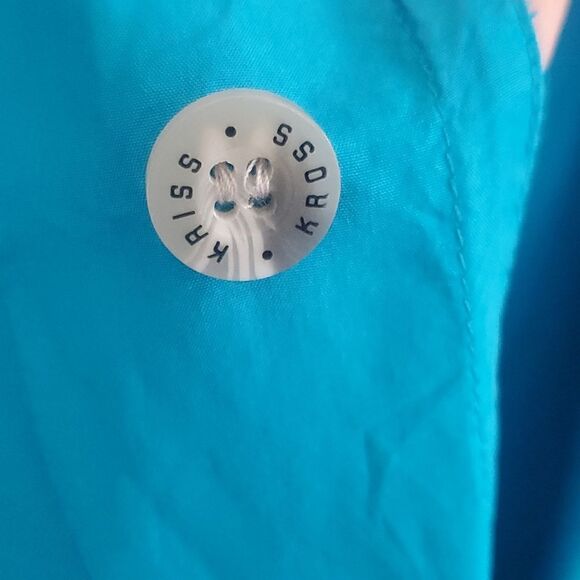 100% Silk Teal Blue Jacket - Picture 4 of 9